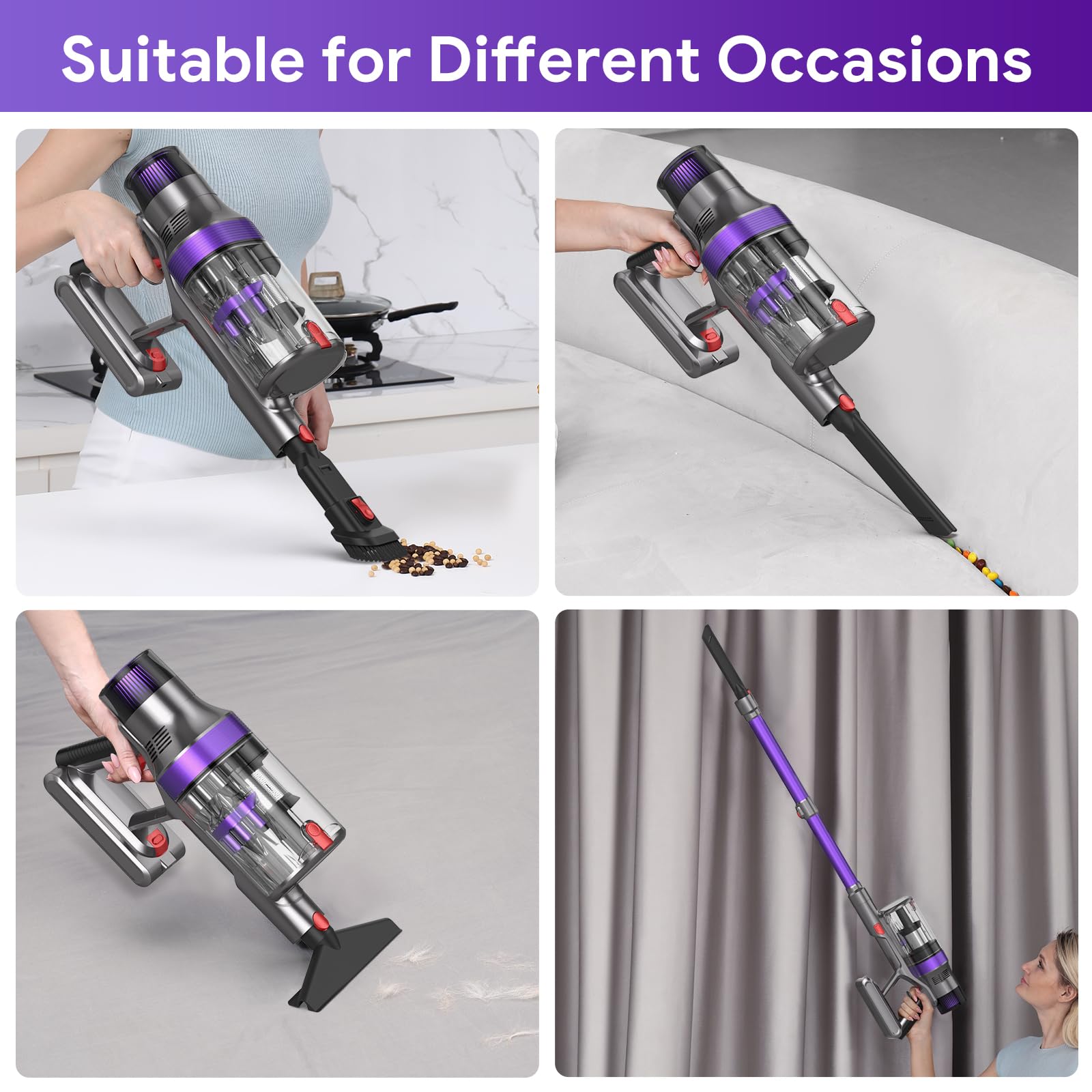ONSEEN Cordless Vacuum Cleaner S702 Smart OLED Screen for Home & Pet